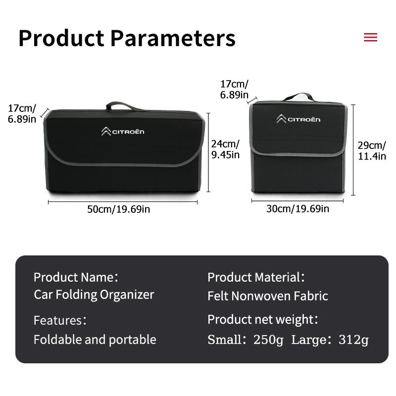 Vilten Auto Kofferbak Opbergdoos Opvouwbare Grote Capaciteit Container Tas Voor Citroen Grand Berlingo Jumper Celysee Xsara Picasso