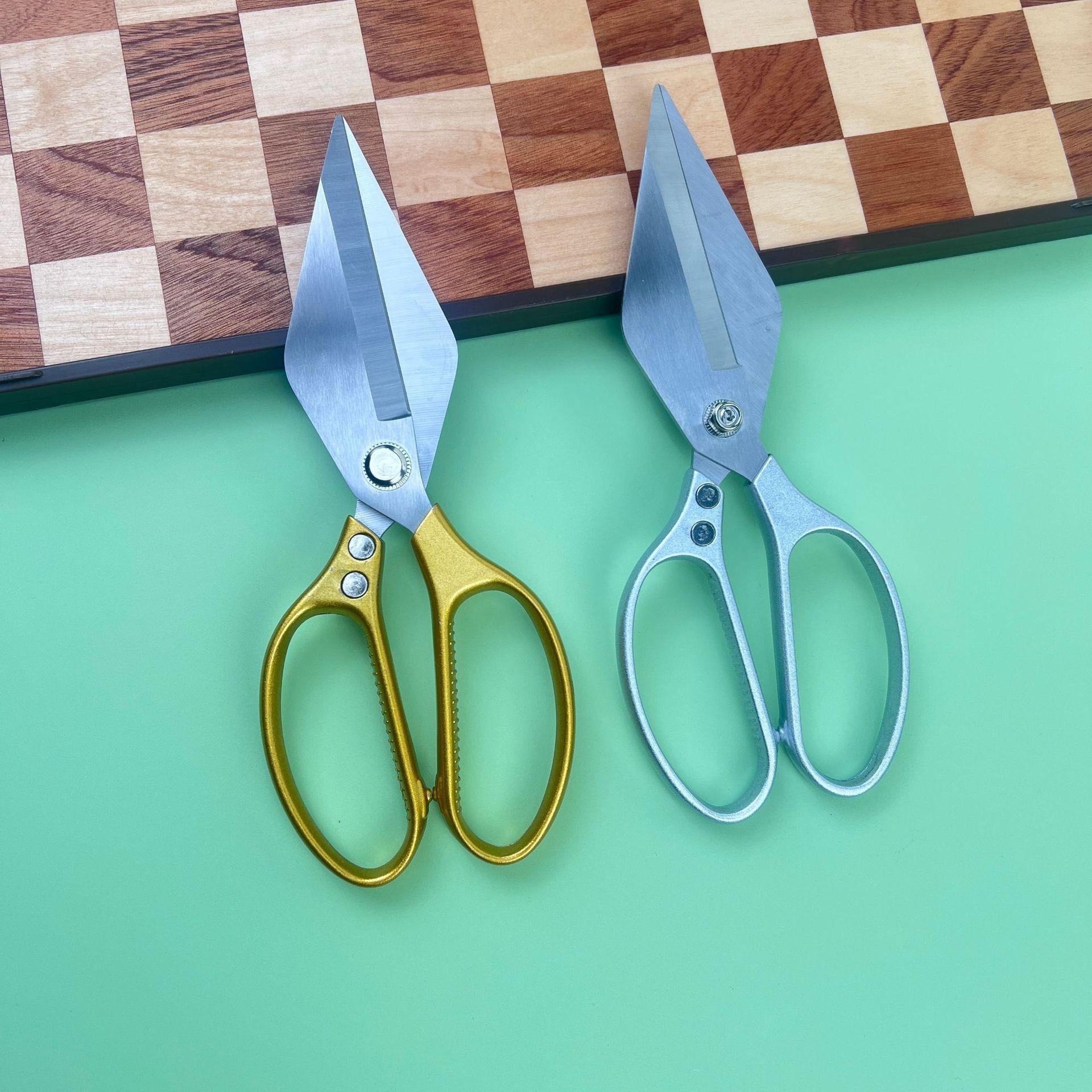 

Двухсторонние утолщенные кухонные многофункциональные бытовые ножницы stainless steel серебряный