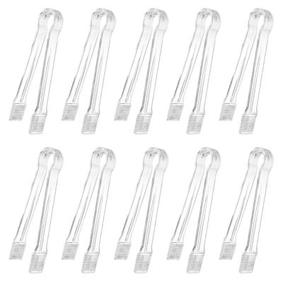 10Pcs Food Safe Plastic Ice Tongs For Beer Beverages Sugar Miniature Hygienic Kitchen Buffets Serving Tongs Barbecue Tool