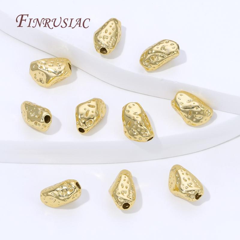 4/8Pcs 18K Gold Plated Decorative Beads,Spacer Beads For Jewelry Making,Metal Separator Bead For Bracelets DIY Accessories