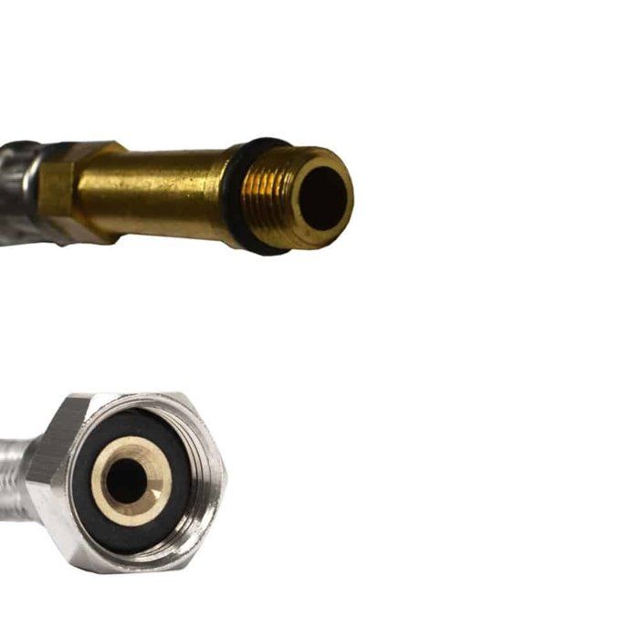 DN8 DVGW Armored Hose with Stainless Steel Braid M10 Long X 3/8" ÜM 300 Mm