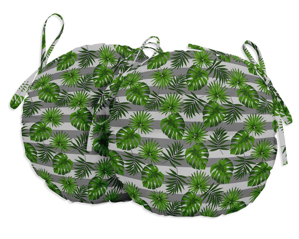 Vargottam Indoor Outdoor Round Bistro Chair Cushions Block Print 15-Inch Bistro Chair Pads Waterproof Seat Chair Cushion For Home