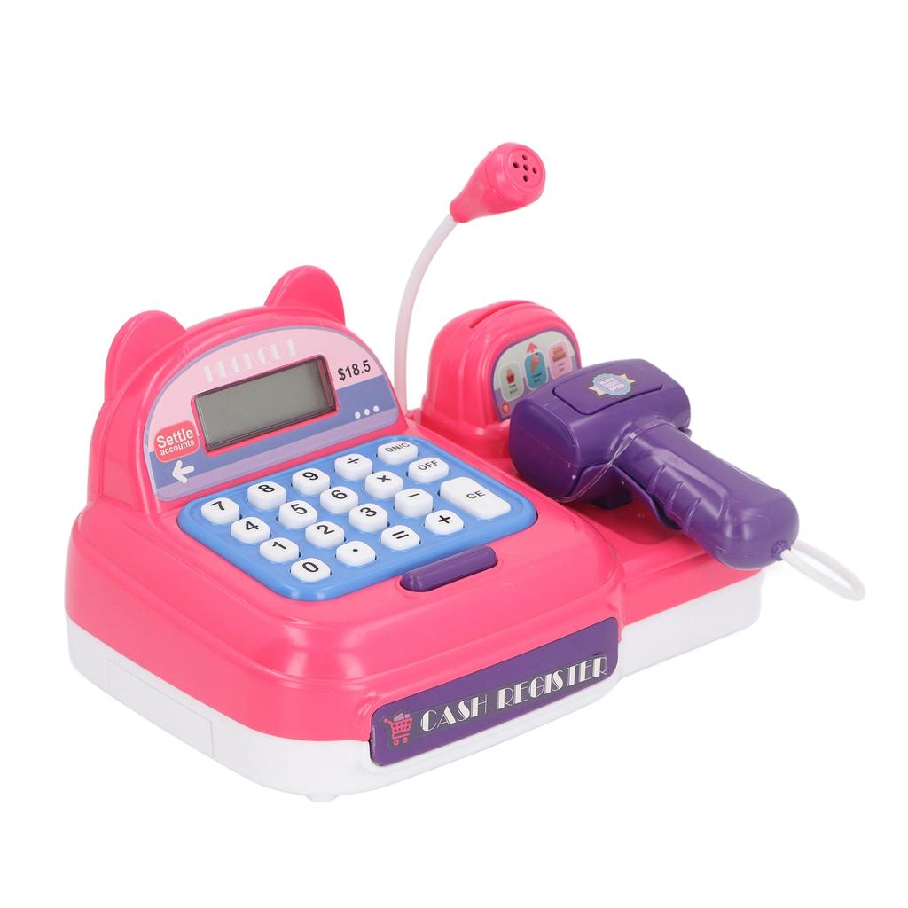 Children Play Cash Register Toy Fun Supermarket Checkout Toy with Microphone Sounds for Boys Girls Toddlers