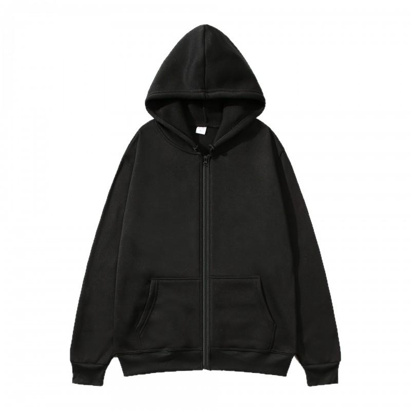 Felpa Unisex con Cappuccio e Zip Oversize Casual Pullover Leggera Misto Cotone Manica Lunga