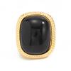 Anello/Orecchini Yousheng da Donna, con Grande Pietra Quadrata Design Retrò, Lega Resina Multipli Colori Stile Vintage Moda