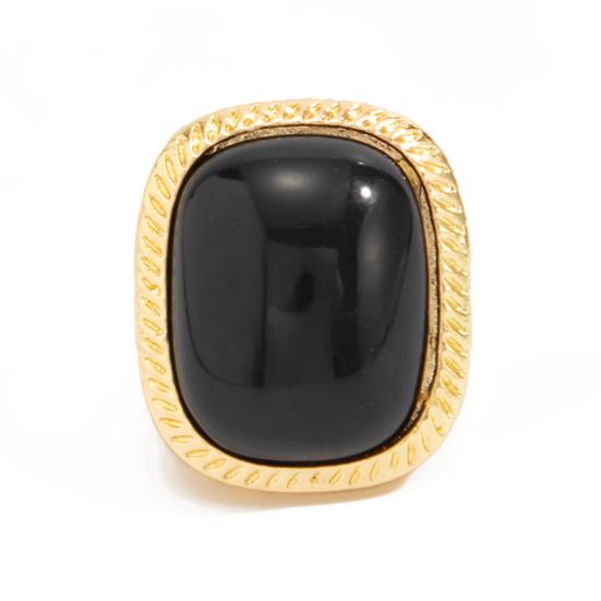 Anello/Orecchini Yousheng da Donna, con Grande Pietra Quadrata Design Retrò, Lega Resina Multipli Colori Stile Vintage Moda