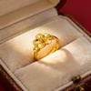 Women's Open Adjustable Ring Gold Plated with Lucky Flower Design Suitable for Wedding Jewelry