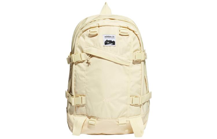 Adidas Originals Trefoil Polyester Backpack Unisex Beige Yellow HE9719