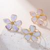 Adjustable Enamel Flower Ring's for Women Girls Stainless Steel Open Rings Waterproof Jewelry Party Valentine's Day Gifts