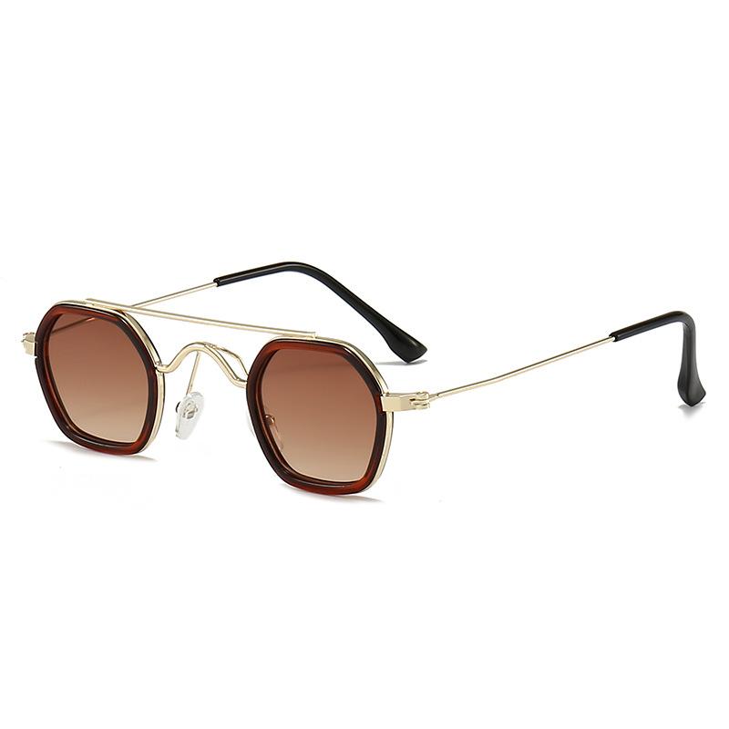 New Women Metal Polygon Sunglasses Vintage Women'S Brand Designer Sun Glasses Uv Protection Men Driving Eyewear Uv400 Goggles