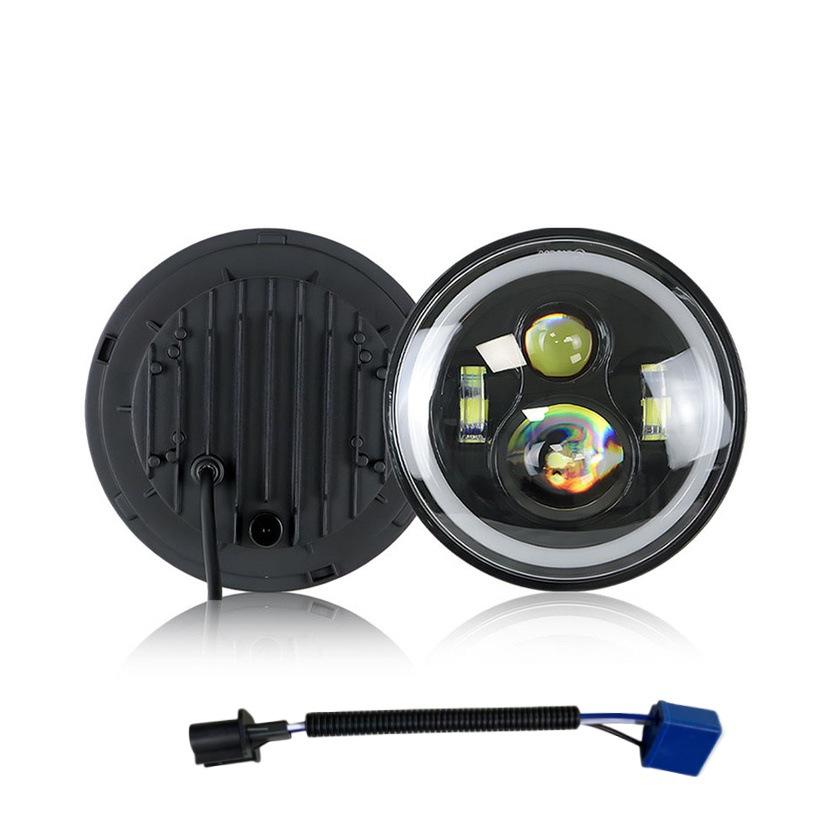 Maidsail New 7-inch 6000k 40w IP67 LED Headlight Modified Motorcycle Third-generation Angel Eyes Daytime Running Lights Full 3