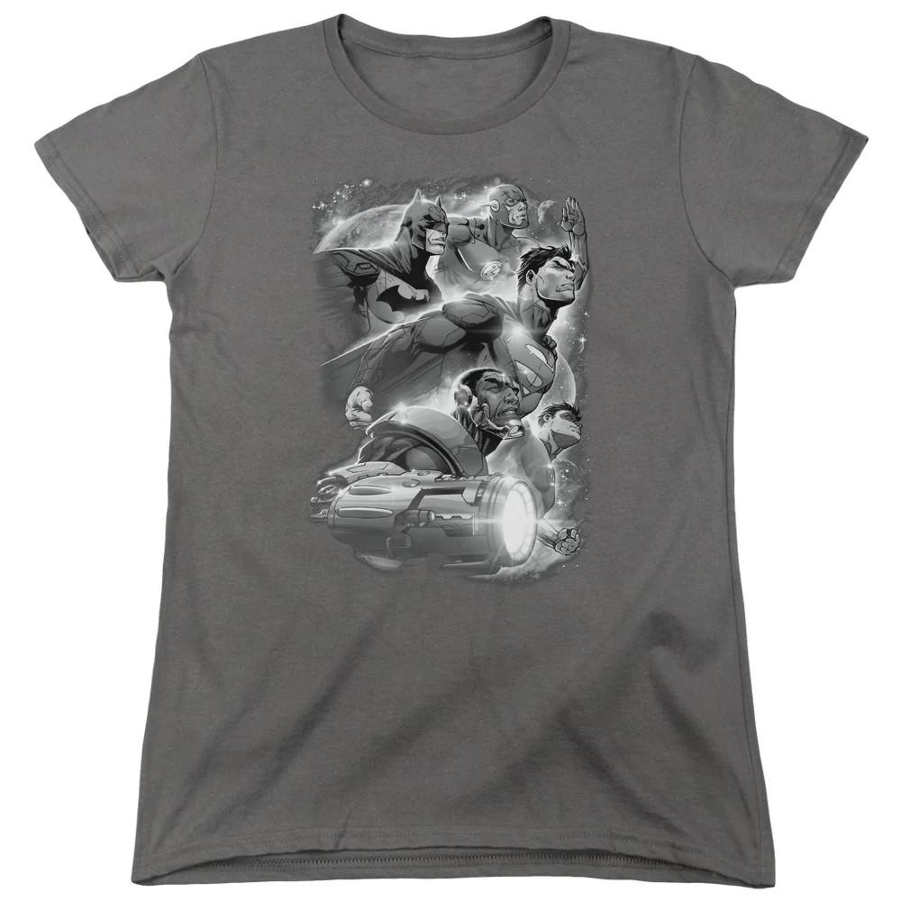 

Justice League Atmospheric Womens T Shirt Charcoal L