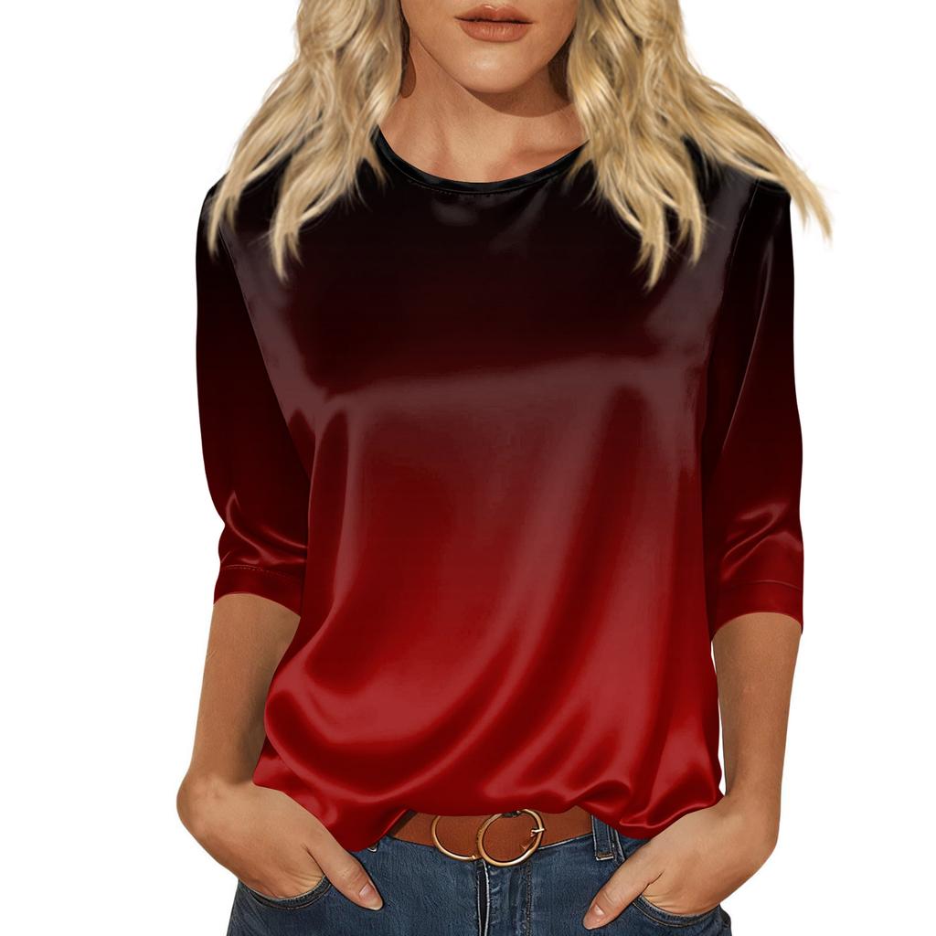 Blouse For Women Dressy 3/4 Long Sleeve Shirts Business Casual Outfit Tops