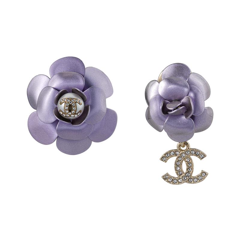 

CHANEL [23 spring and summer new products] 23c purple camellia brooch, same style for men and women, purple set фіолетовий