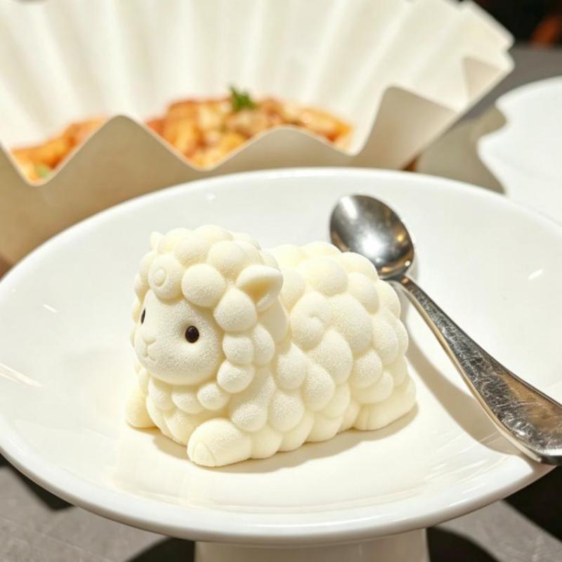 Silikonowa Forma do Deserów Owca Pudding Non-Toksyczne Nieprzywierająca Narzędzie do Pieczenia Mousse Galaretki Miseczka Ciasto DIY Prezenty do Pieczenia