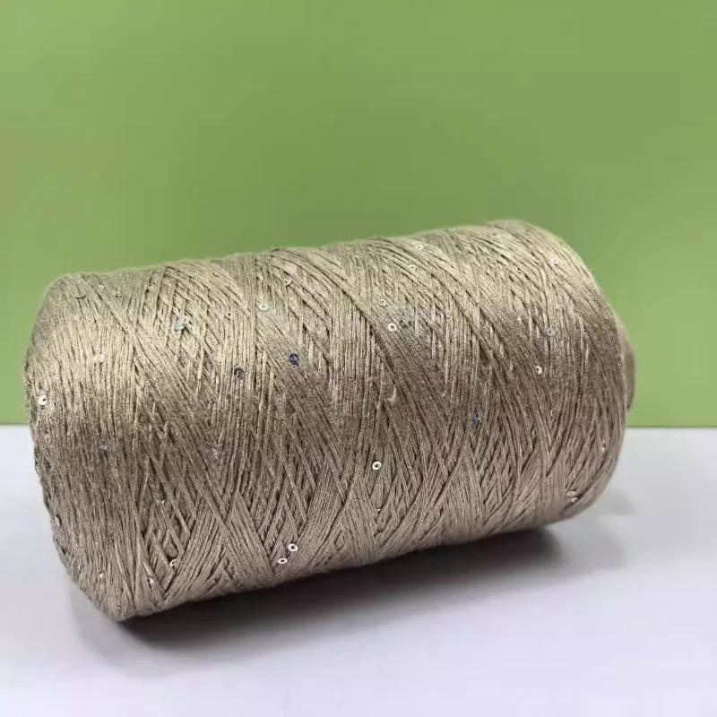 Glitter Mulberry Silk Cotton Thread 500g/Roll Glitter Bead Silk Lace Thread Soft Silky Spring/summer DIY Hand-woven Thread