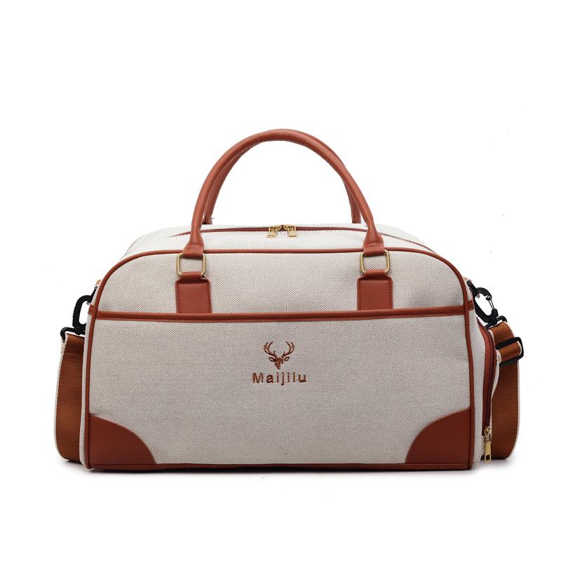 Travel bag, large capacity women s spliced handbag, fashion travel business trip short trip duffle bag, independent shoe warehouse shoulder bag
