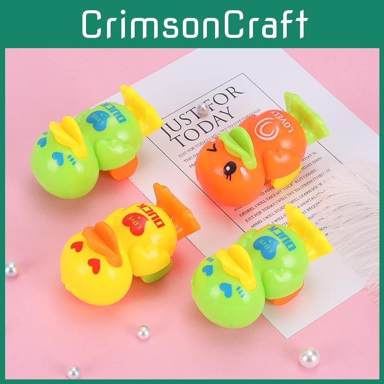 Cartoon Mini Plastic Duck Toy With Rolly Function Kids Interactive Play Car