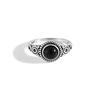S925 Sterling Silver Black Agate Luxury Fashion Women's Ring - European & American Style Index Finger Accessory