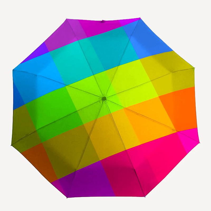 

1pc Colorful Circle Pattern Automatic Folding Umbrella - Portable Collapsible 8-Rib Umbrella for All Seasons yy251119157