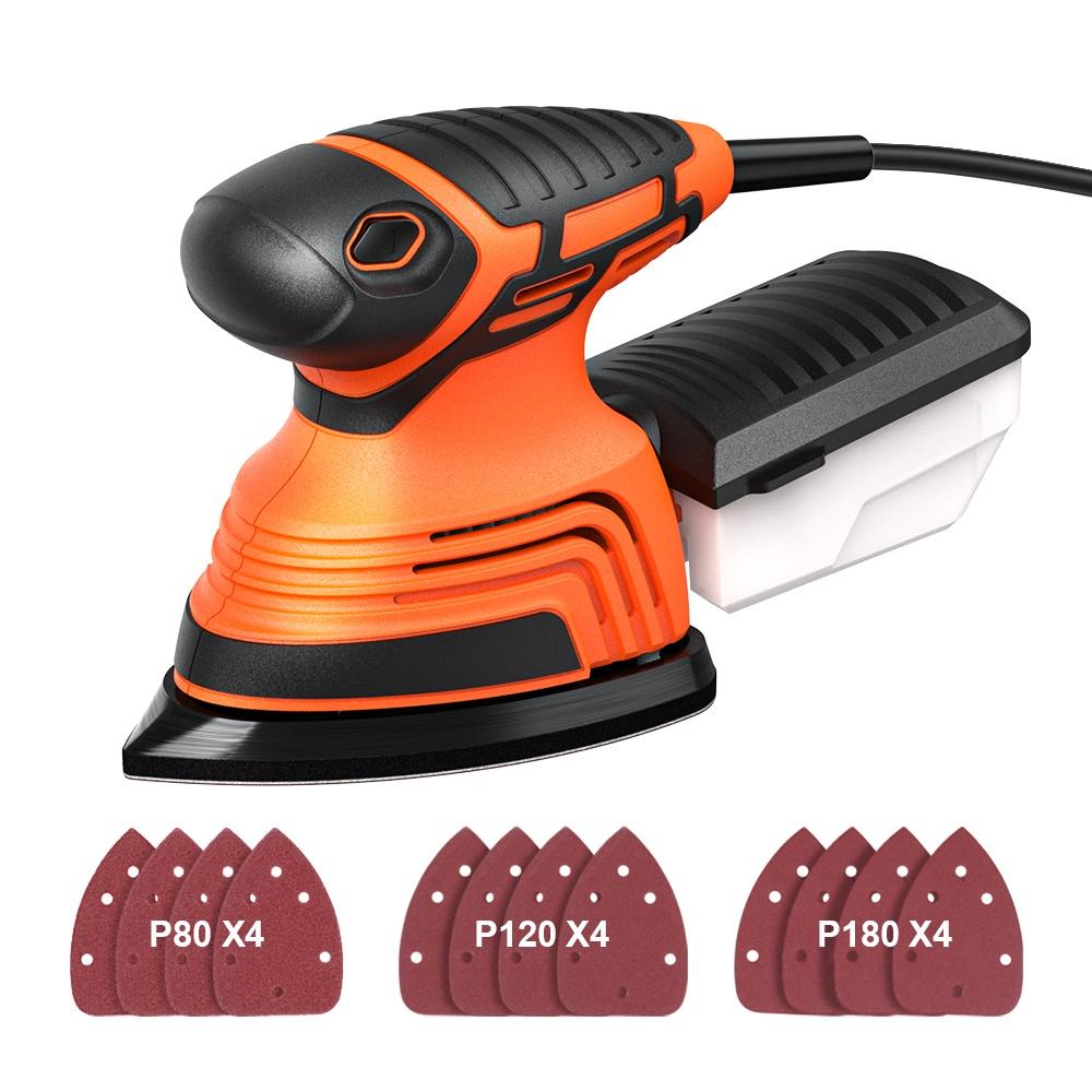 TS-SD2 Mouse Detail Sander With 12Pcs Sandpapers Drywall Sander Efficient Dust Collection System Power Tools 230W
