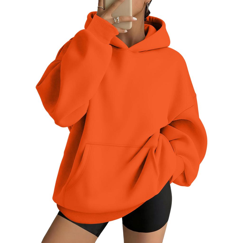 Women's Oversized Drop Shoulder Hoodie Pullover Long Sleeve Casual Loose Fit