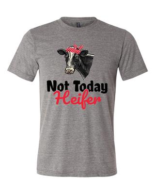 Unisex Adult Fit Cow Funny Not Today Heifer Short Sleeve T-Shirt
