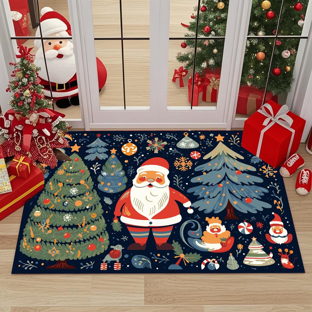Modern Style Christmas Decor Home Carpet Living Room Big Size Antiskid Bedroom Bedside Rug Soft Easy Cleaning Entrance Door Mat