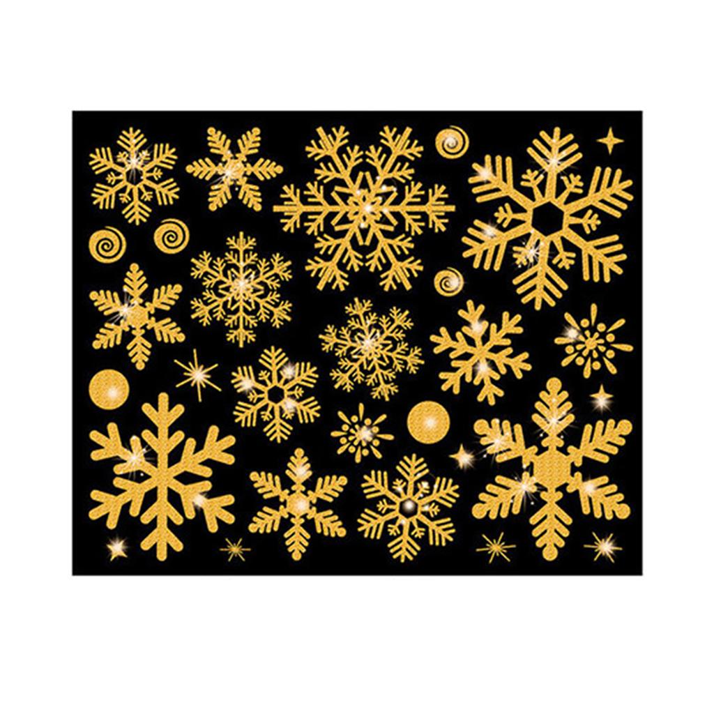 1/2/4PCS New Year Wallpaper Christmas Glitter Snowflake Window Sticker Electrostatic Wall Stickers Snowflake Door Glass Decor
