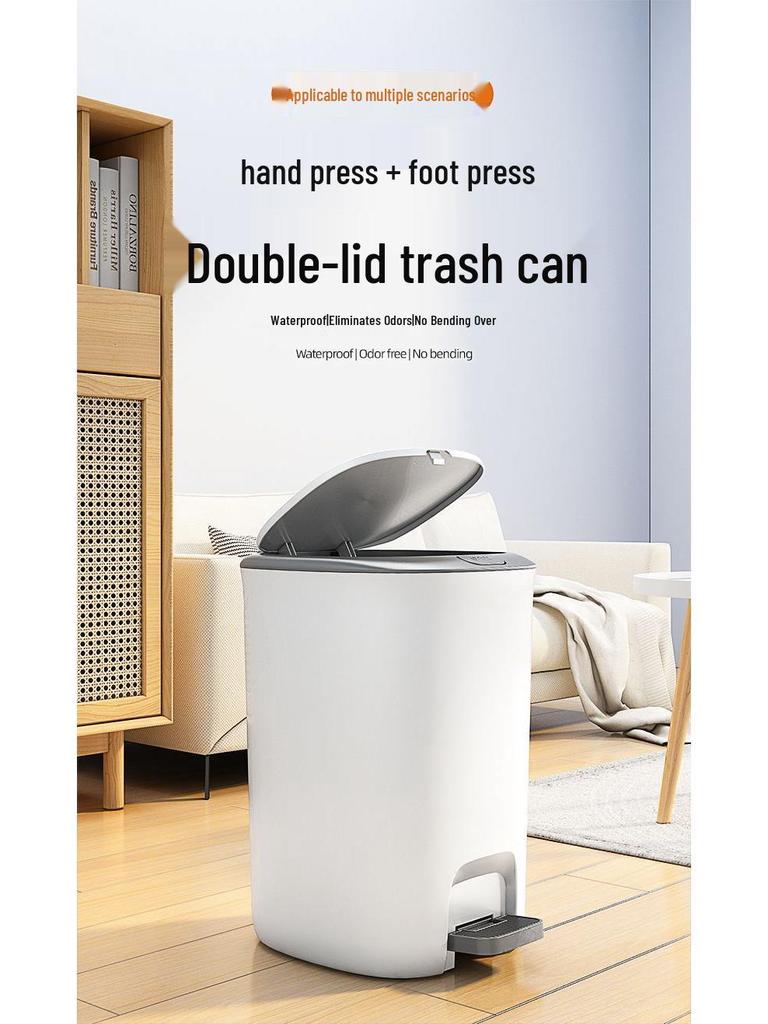 Extra-Large Odor-Proof Foot Pedal Trash Can 2025 - Perfect for Bathroom, Kitchen, Bedroom, or Living Room