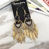 Vintage court gem set earrings long temperament bohemian earrings niche earrings women