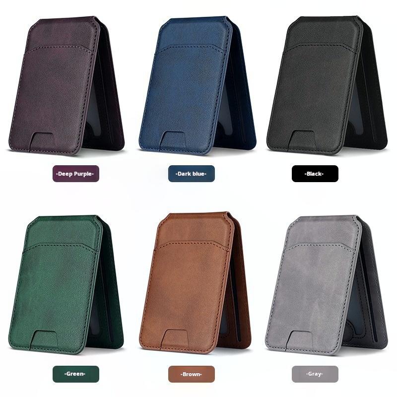 For Magsafe Magnetic Pu Leather Wallet Stand Credit Card Holder for Iphone 16 15 14 13 12 Pro Max Card Holder Phone Bag Cover