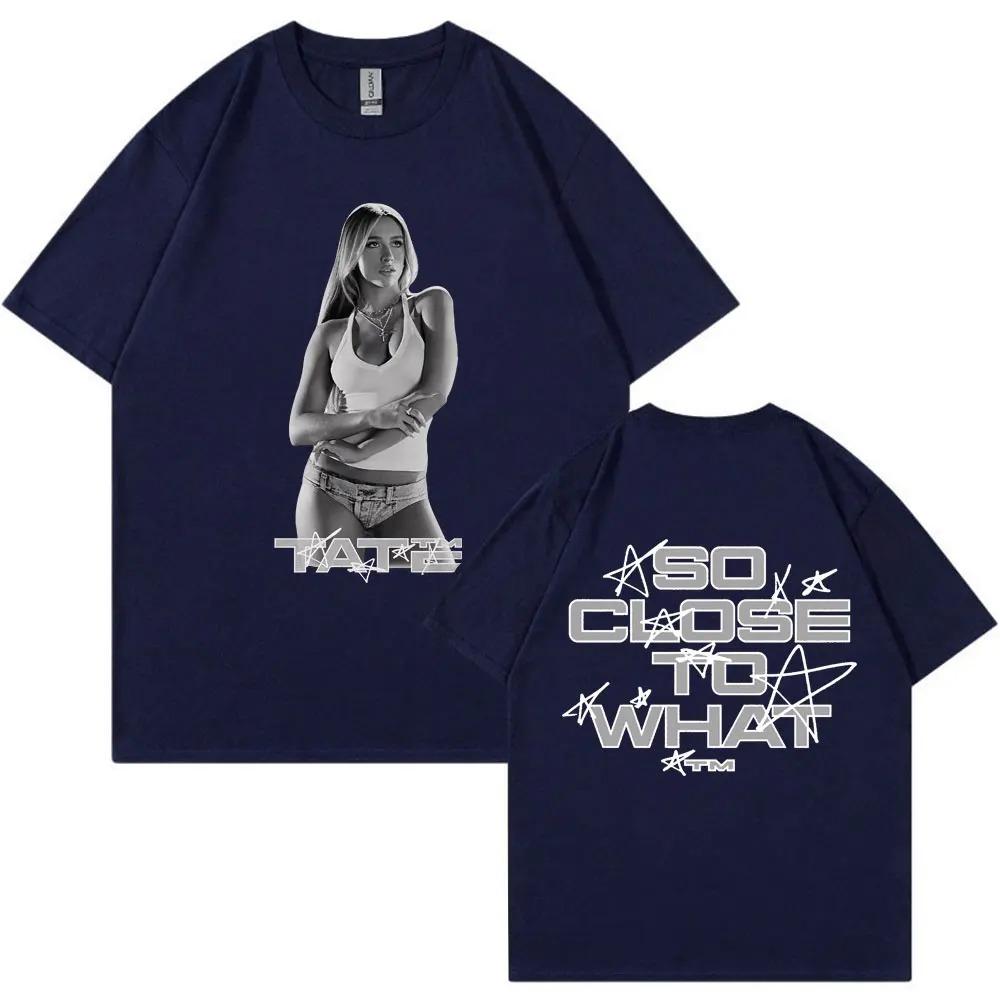 Tate McRae Si Près De Quoi T-shirt Imprimé Graphique d'Album Hommes Femmes Vintage Hip Hop T-shirts Coton Surdimensionné T-shirts