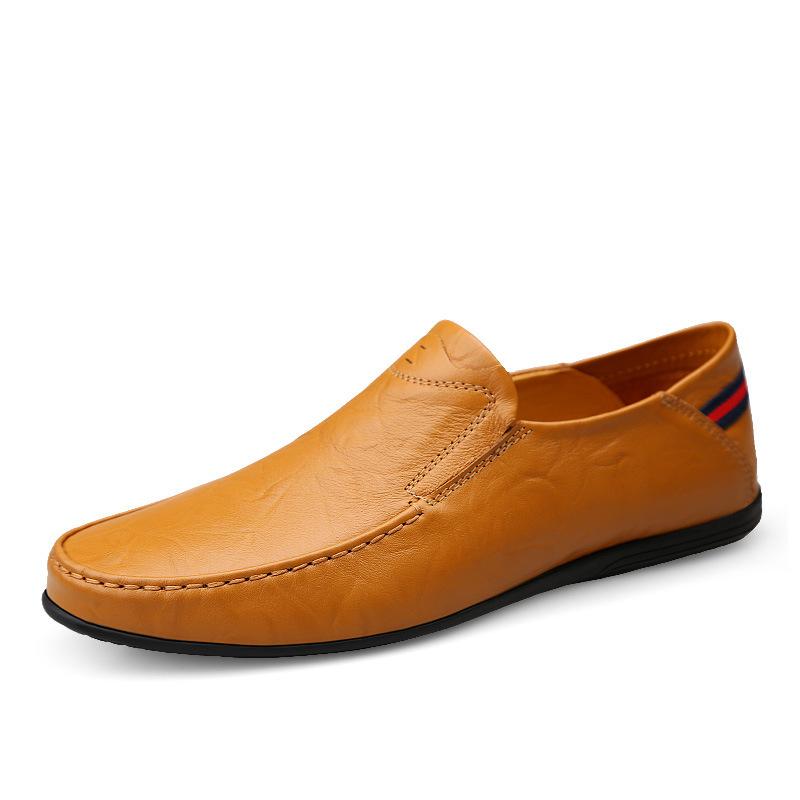 

Doudou shoes men s 2024 spring new leather Korean version versatile personality trend lazy shoes one pedal casual leather shoes 44