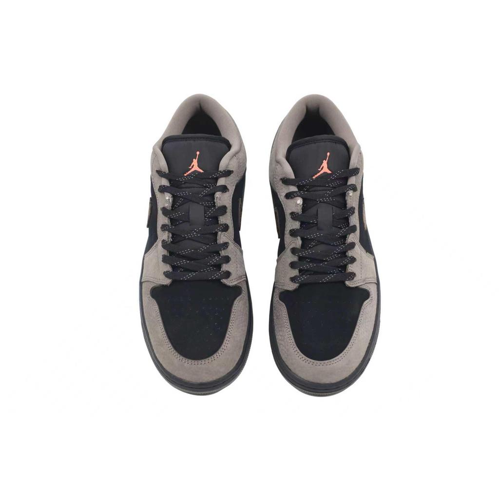 Jordan Air Jordan 1 Abrasion Resistant Low Top Vintage Basketball Shoes Unisex Black Brown 553558-093 (Team205-)