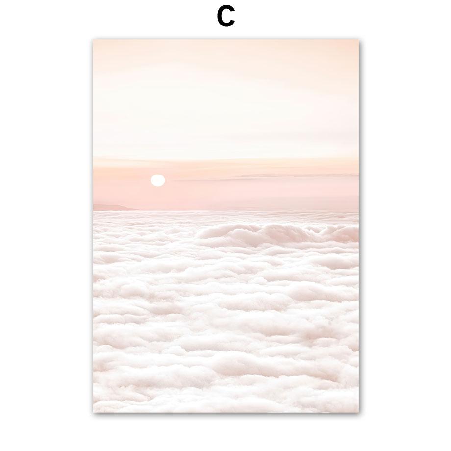 Modern Pink Gold Marble Flower Beach Girl Wall Art Nordic Posters Canvas Painting  And Prints Wall Pictures For Living Room Home