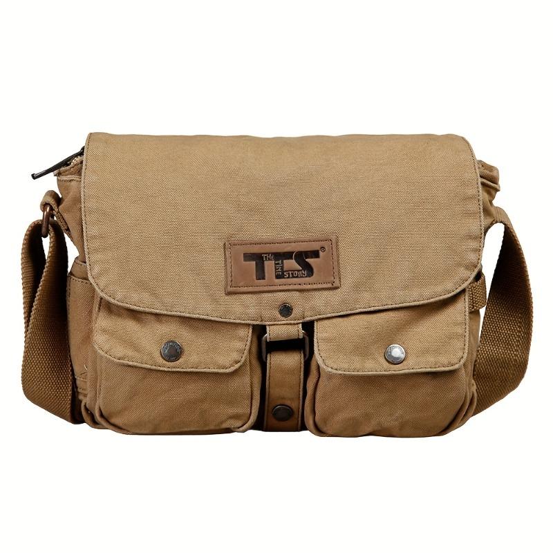 Japanese Retro Casual Canvas Bag, Large Capacity Commute Shoulder Crossbody Bag, College Style Men's and Women's Tote Bags