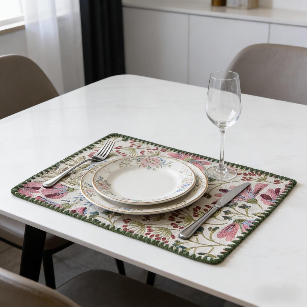 Washable Cotton Linen Table Mats 12 X 18 Inch Table Protector Dining Room Kitchen Party Wedding Festival Home Restaurant Decoration Placemats