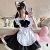 New Japanese Cute Black and White Maid Uniform Maid Outfit Bunny Cosplay Dress