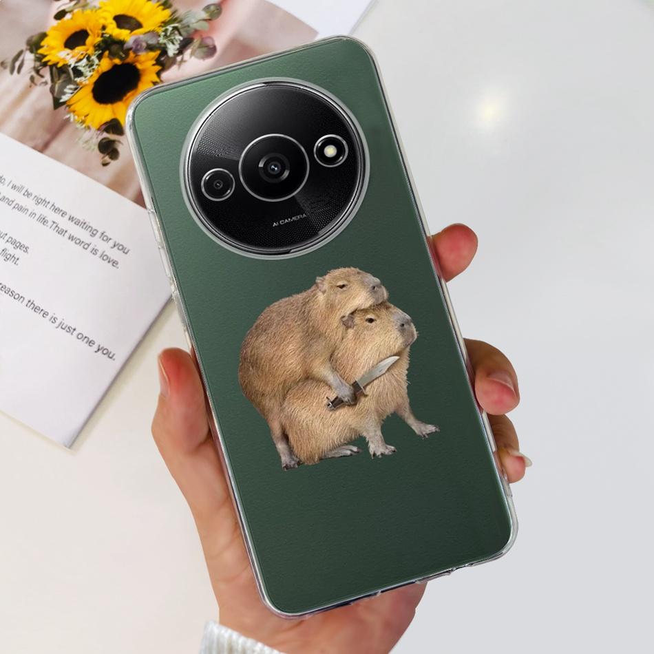 For Xiaomi Redmi A3 Case RedmiA3 A 3 4G 2024 Elegant Printing Soft Silicone Clear TPU Slim Phone Back Cover