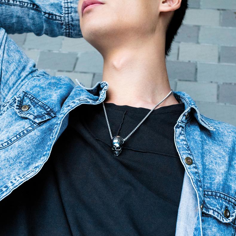 OPK Mode Crâne Rétro Acier Inoxydable Accessoires Homme Pendentif