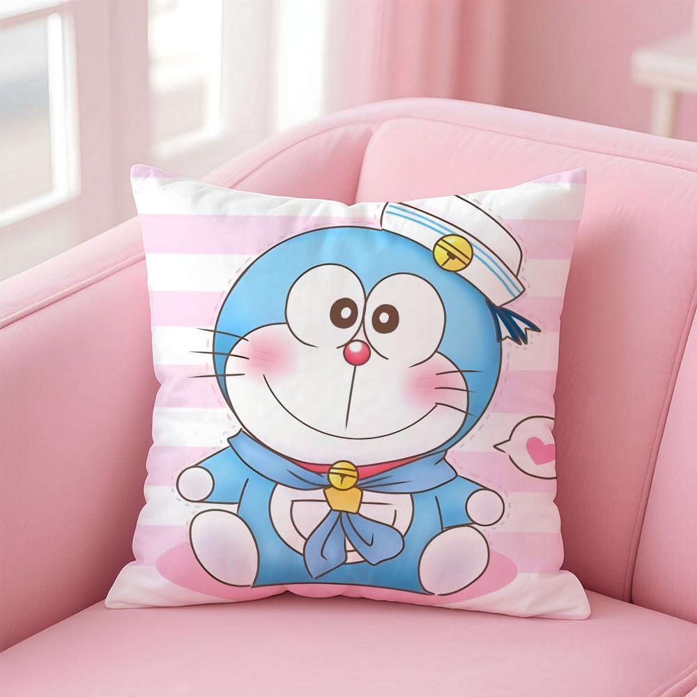Cartoon D-Doraemona Cushion Cover Comfortable Reversible Pillow Cover Ideal For Car Sofa Bedroom & Beyond