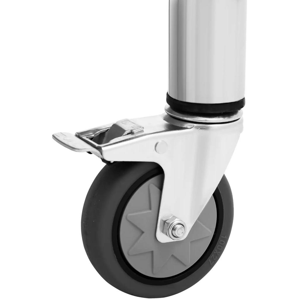 Table worktop on wheels, 2 levels, 60 x 80 cm, STEEL, up to 135 kg