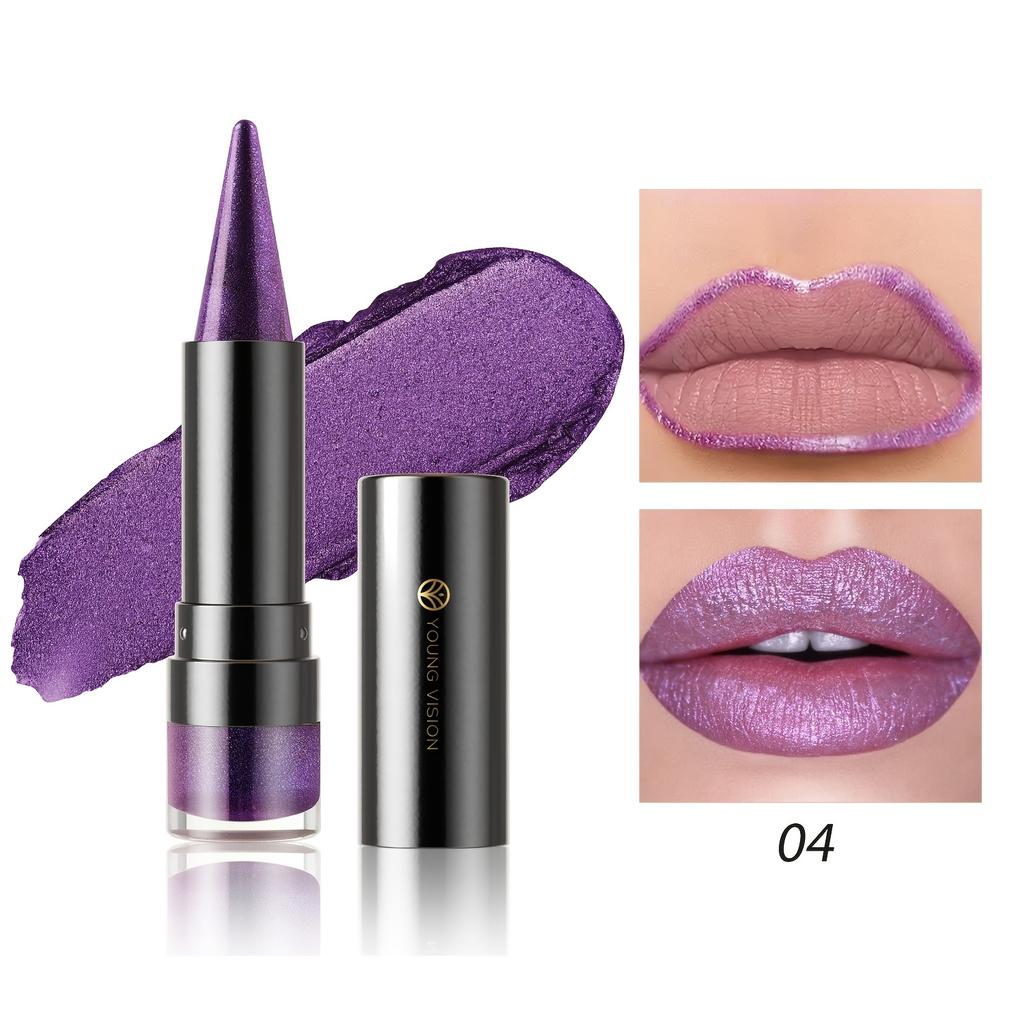 Glitter Lipstick Long-Lasting Shimmering Finish for Bold and Glossy Lips Easy Contour Multi-Use for Lips, Lip Liner, Eyeshadow, and Eyeliner