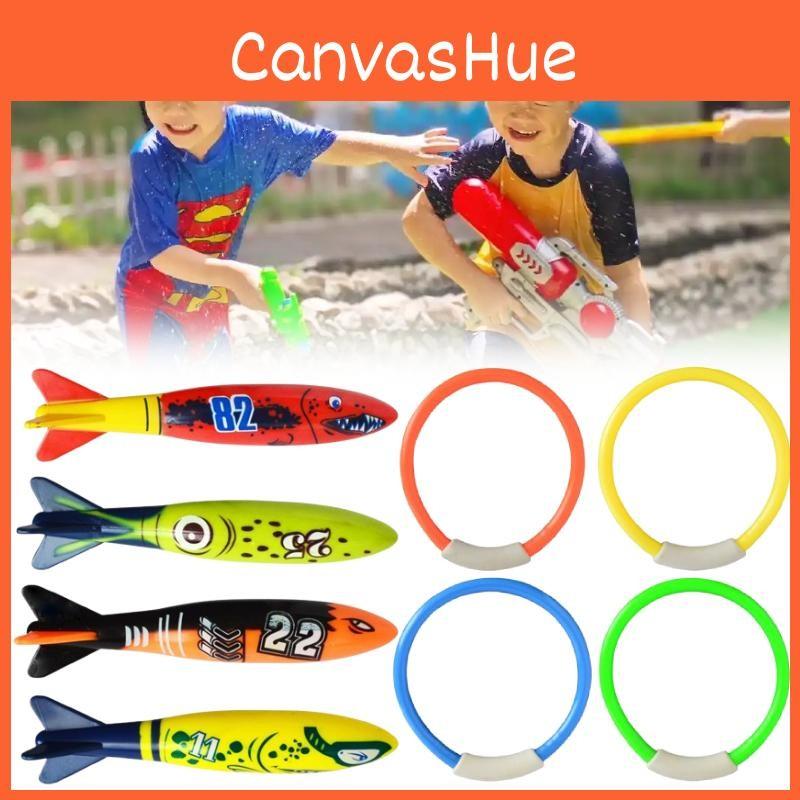 Floating Torpedoes Rings Swimming Pool Toys Dive Sticks Kids Game Prop Gift