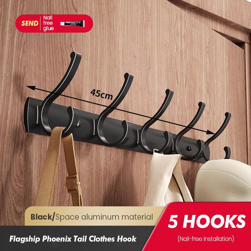 Nástěnný závěsný věšák na oblečení s vysokou nosností do ložnice, šatny bez vrtání děr