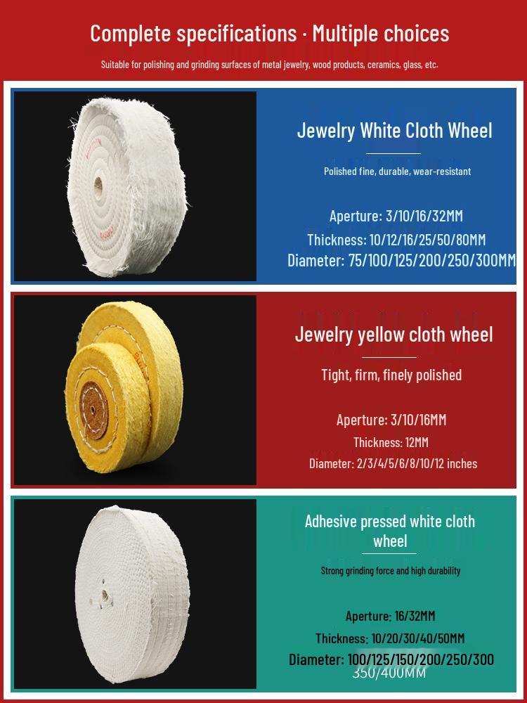 Yellow and White Cotton Cloth Polishing Wheel for Jewelry and Glue Removal
