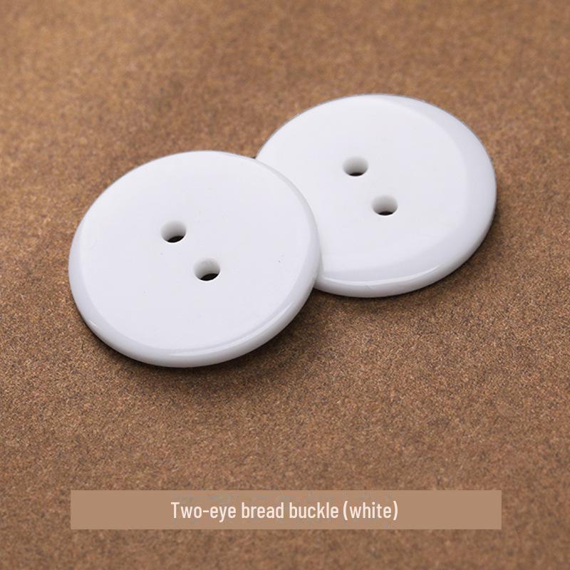 Resin Button Set: Black and White, Two-Eye & Four-Eye for Shirts, Suits, Trousers, and Pants