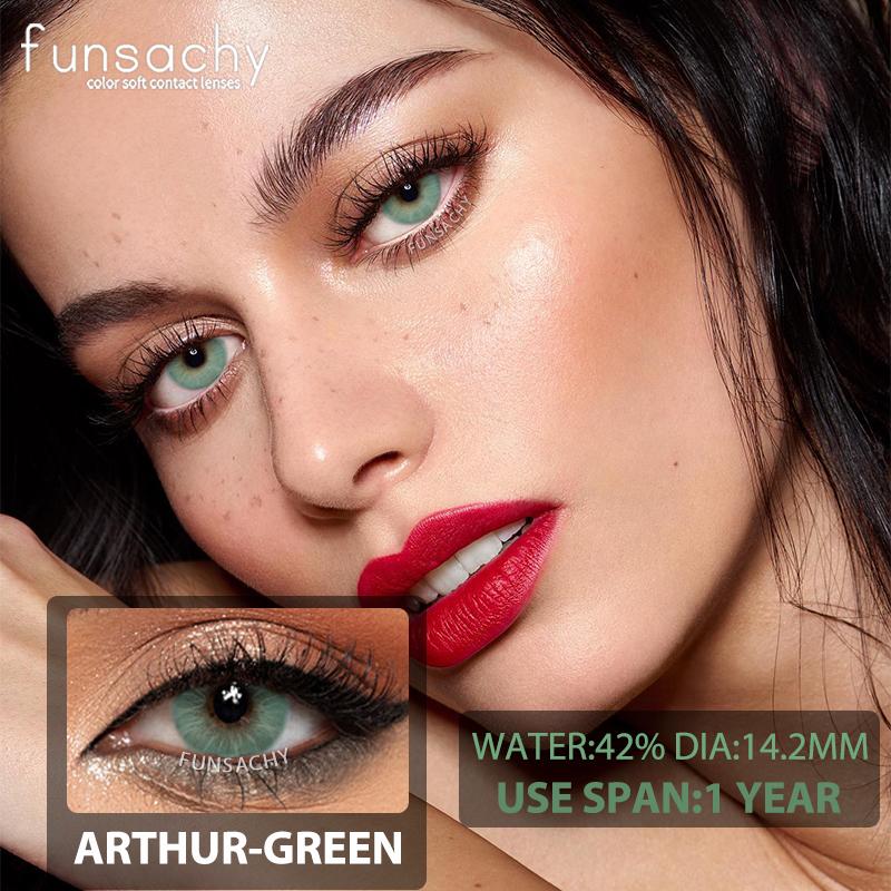 FUNSACHY 2Pcs Best Selling Contacts Colored Lenses Color Blue Green Grey Series Soft Lens Natural EyeBeauty Pupil Cosmetic Lens