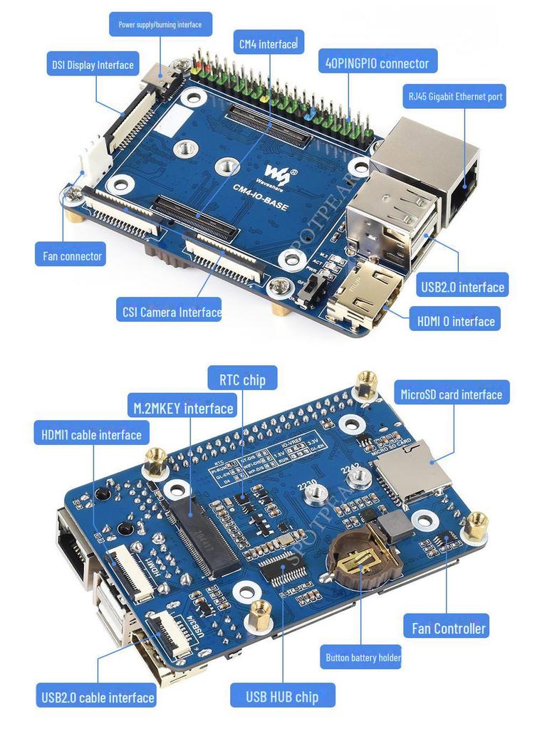 Raspberry Pi CM4 Mini Host IO Baseboard